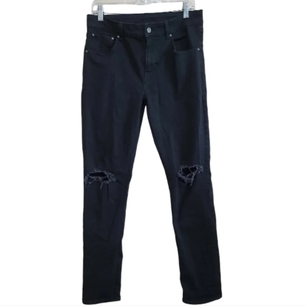 Asos Men's Black Skinny Distress Jeans Sz 32X 32